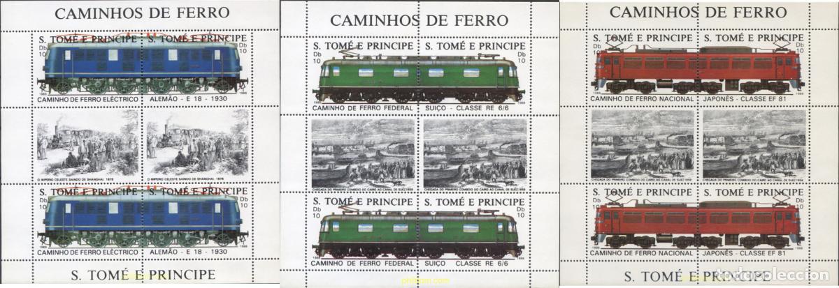 Sellos: 152061 MNH SANTO TOME Y PRINCIPE 1988 LOCOMOTORAS ELECTRICAS