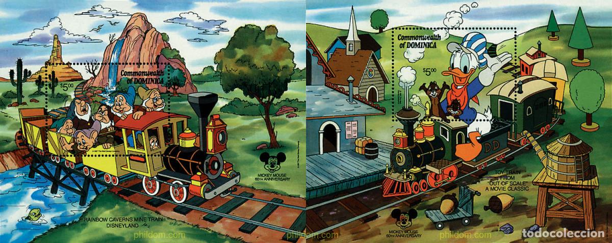 Sellos: 231729 MNH DOMINICA 1987 60 ANIVERSARIO DE MICKEY MOUSE