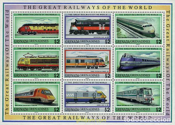 Sellos: 253448 MNH GRANADA GRANADINAS 1992 LOCOMOTORAS