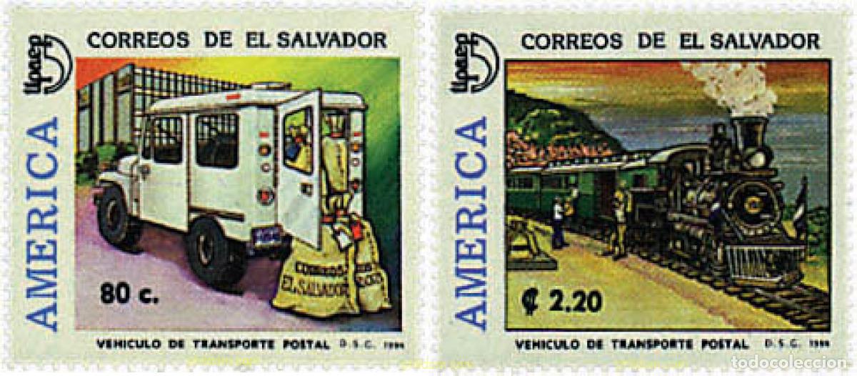 Sellos: 57838 MNH EL SALVADOR 1994 AMERICA-UPAEP 1994 - TRANSPORTES POSTALES