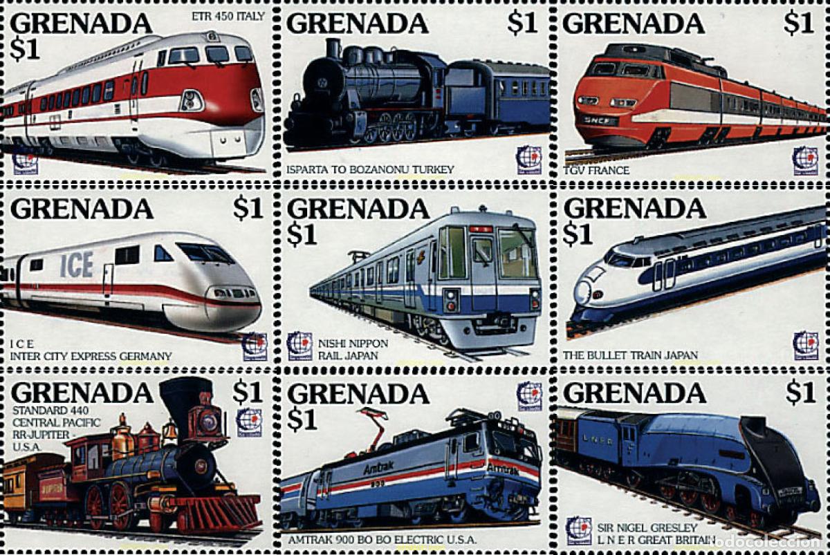Sellos: 319543 MNH GRANADA 1995 TRENES DEL MUNDO