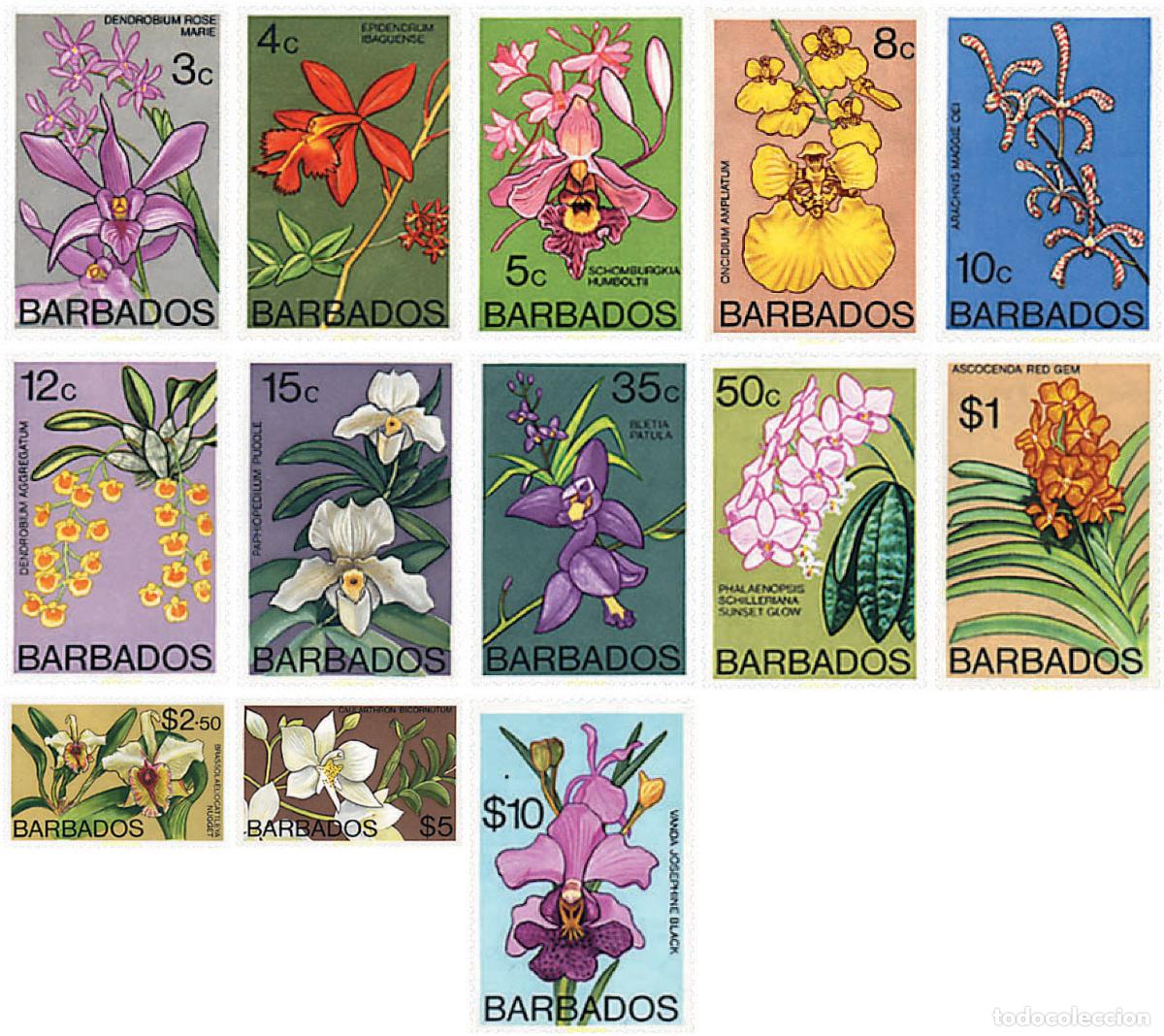 Sellos: 290159 MNH BARBADOS 1974 ORQUIDEAS