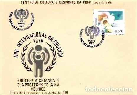 Sellos: Portugal y FDC A&ntilde;o Internacional del Ni&ntilde;o, C.C.D Le&ccedil;a do Balio, Porto 1979 (88878)