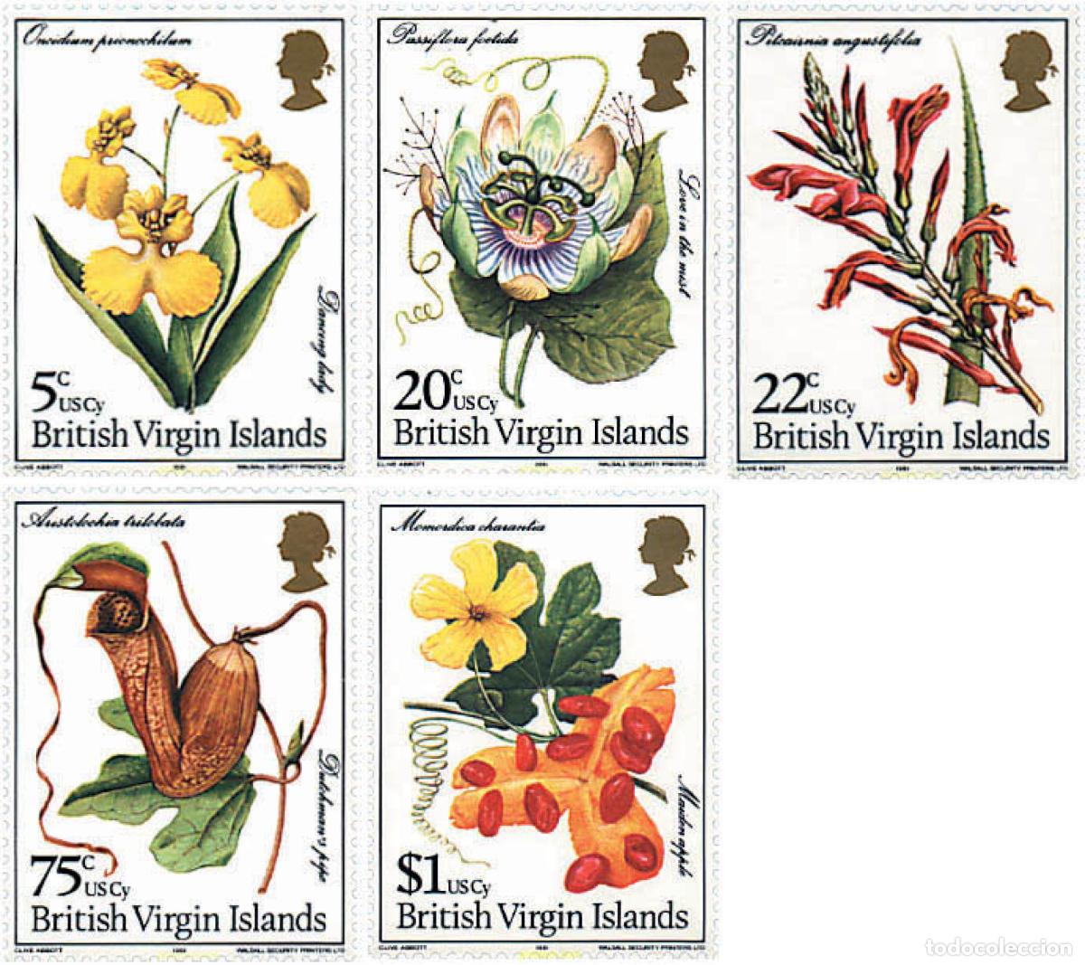Sellos: 92930 MNH VIRGENES BRITANICAS Islas 1981 FLORES