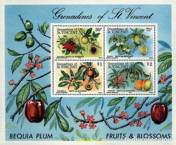 Francobolli: 91605 MNH SAN VICENTE GRANADINAS 1985 FLORES Y FRUTOS