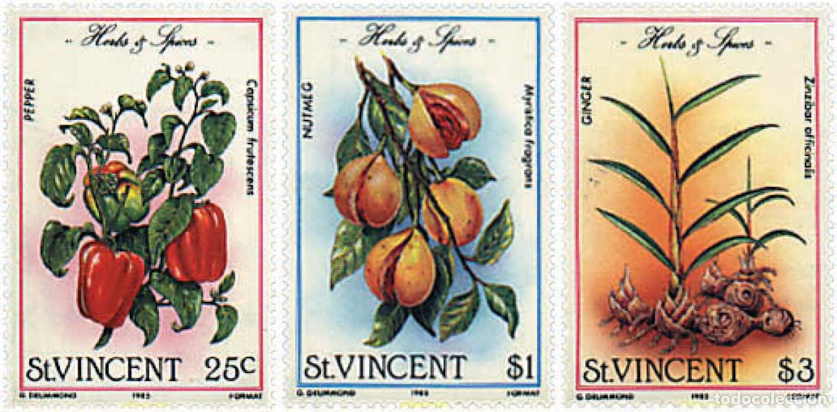 Sellos: 340588 MNH SAN VICENTE 1985 PLANTAS AROMATICAS