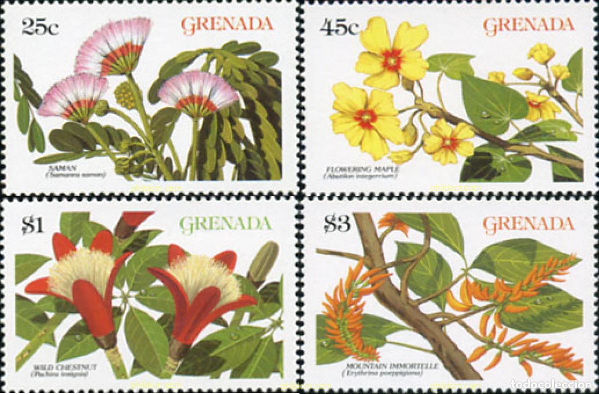 Sellos: 217263 MNH GRANADA 1988 FLORES DE ARBOLES Y ARBUSTOS