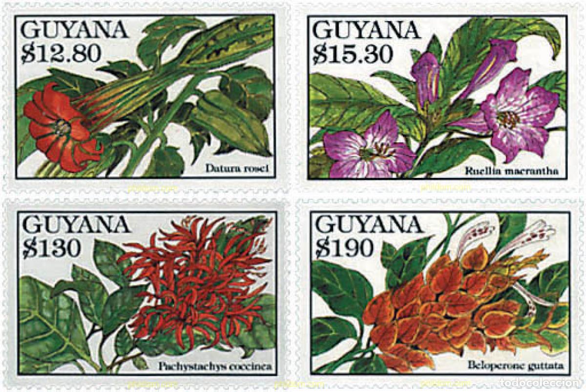 Sellos: 321432 MNH GUYANA 1994 FLORES DE SUDAMERICA