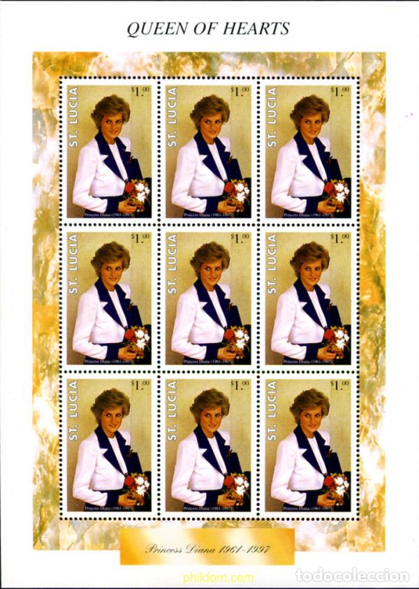 Sellos: 8224 MNH SANTA LUCIA 1998 HOMENAJE A LA PRINCESA DIANA DE GALES