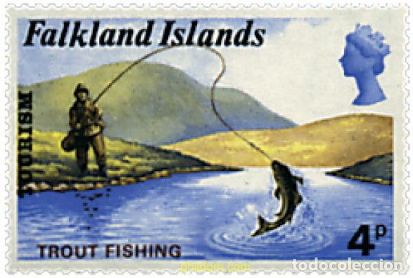Sellos: 367402 HINGED FALKLAND 1974 TURISMO. FAUNA Y PESCA