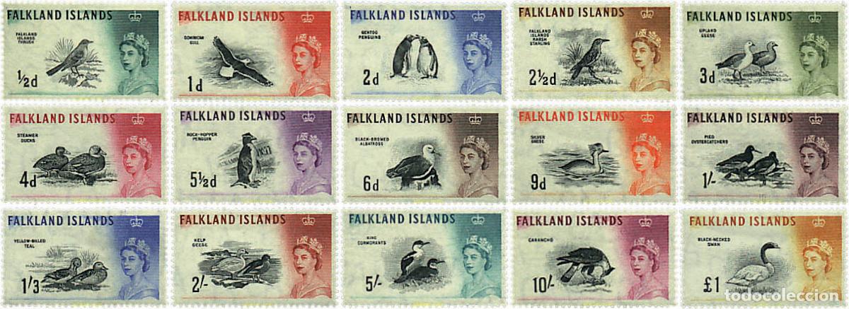 Sellos: 43195 HINGED FALKLAND 1960 AVES