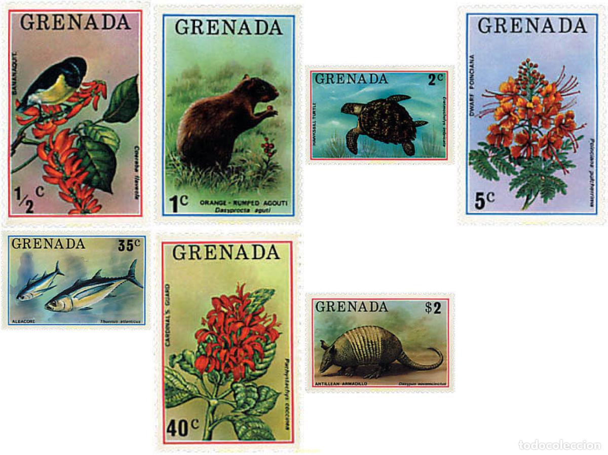 Sellos: 91330 MNH GRANADA 1976 FAUNA Y FLORA