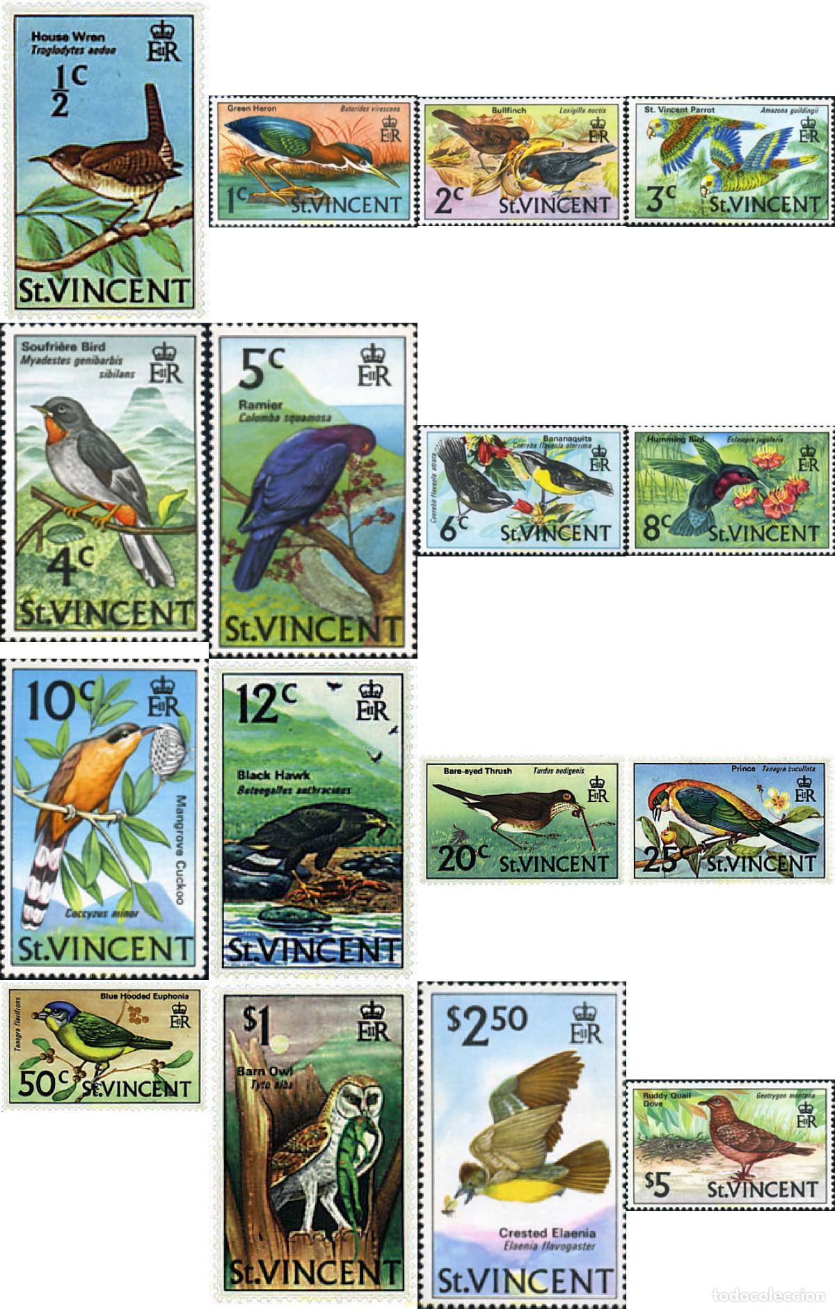 Sellos: 36958 MNH SAN VICENTE 1970 AVES