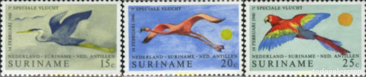 Sellos: 33736 MNH SURINAM 1971 25 ANIVERSARIO DEL VUELO PAISES BAJOS-PARAMARIBO-WILLEMSTAD