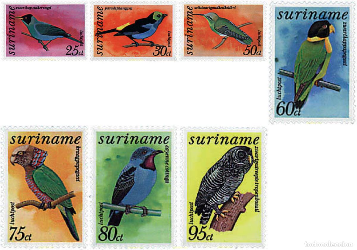 Sellos: 33739 MNH SURINAM 1977 AVES DE SURINAM
