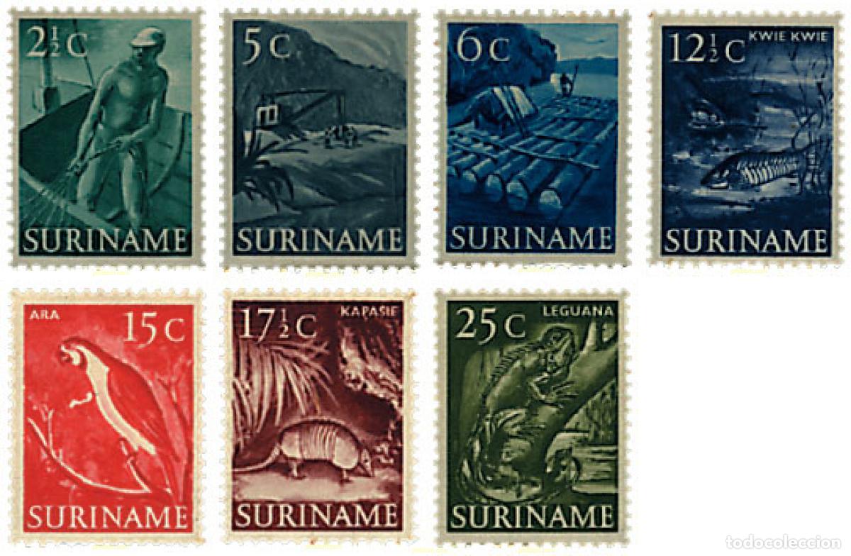 Sellos: 238930 HINGED SURINAM 1953 MOTIVOS VARIOS