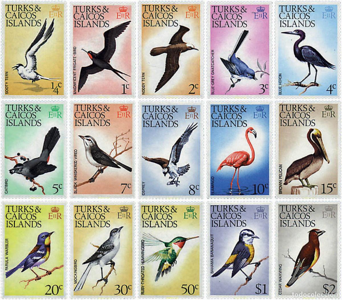 Sellos: 33848 MNH TURKS Y CAICOS 1973 AVES