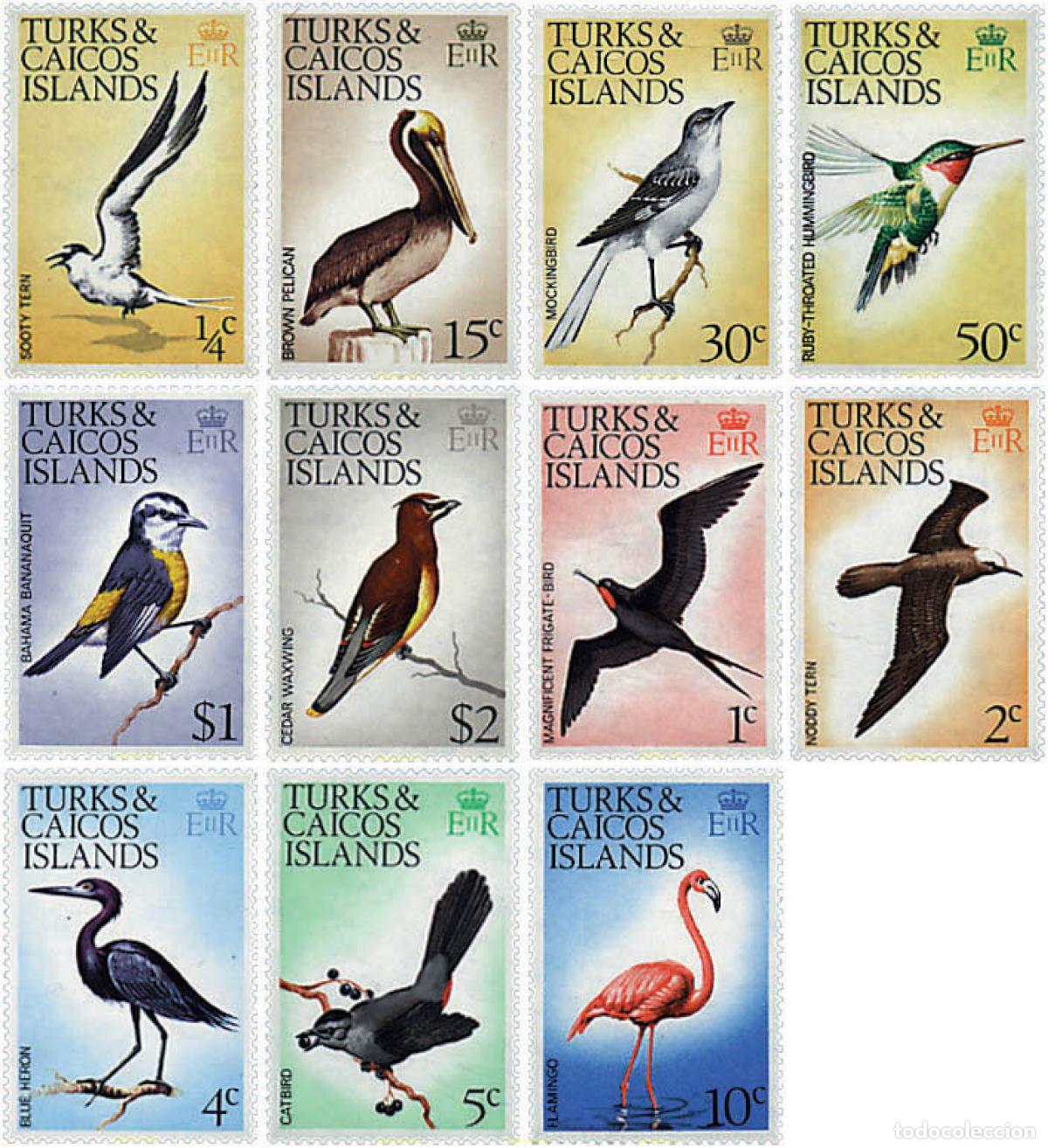 Sellos: 366606 MNH TURKS Y CAICOS 1973 AVES