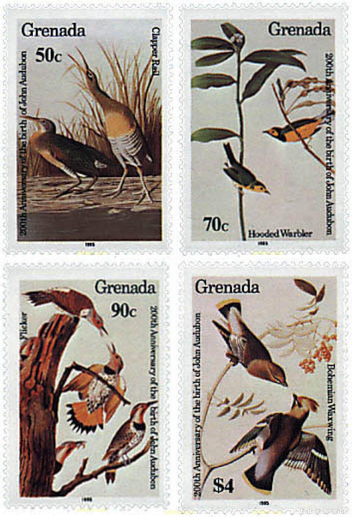 Sellos: 91351 MNH GRANADA 1985 BICENTENARIO DEL NACIMIENTO DEL ORNITOLOGO J.J. AUDUBON