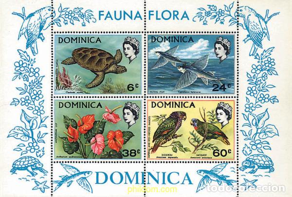 Sellos: 83725 MNH DOMINICA 1970 FAUNA Y FLORA