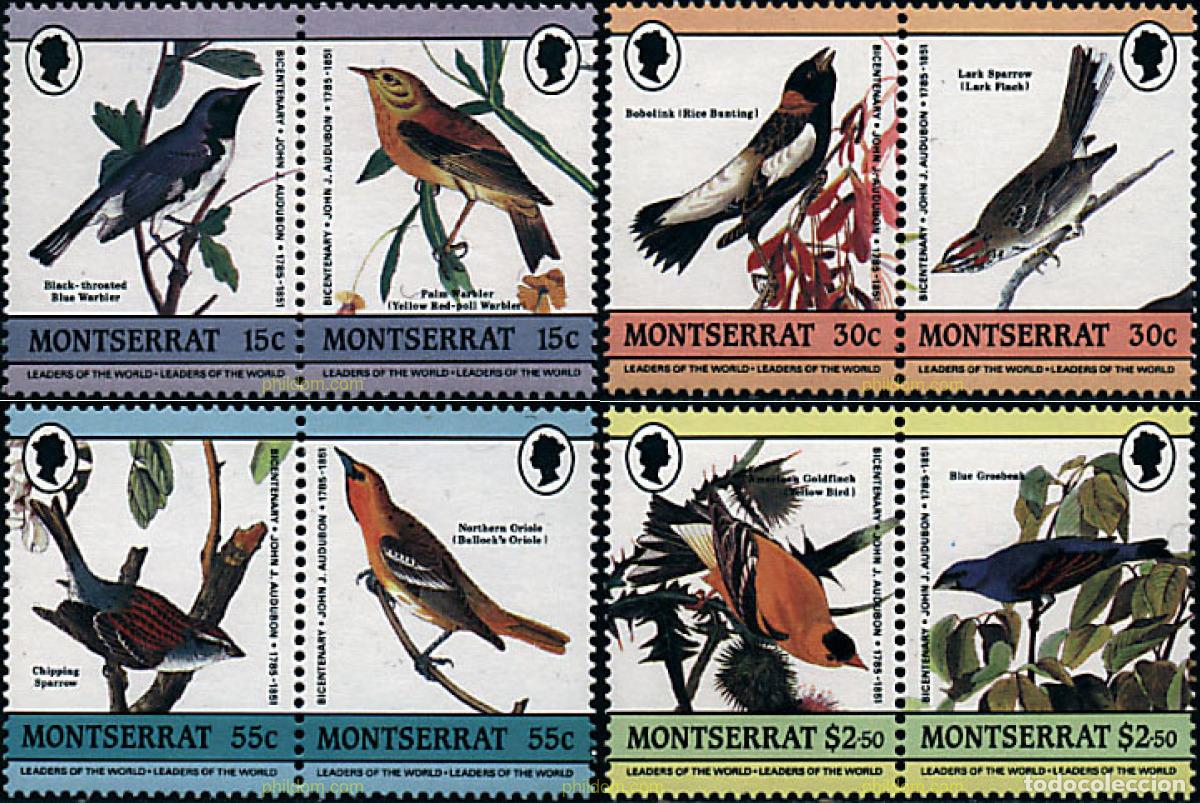 Sellos: 228080 MNH MONTSERRAT 1985 BICENTENARIO DEL NACIMIENTO DEL ORNITOLOGO J.J. AUDUBON