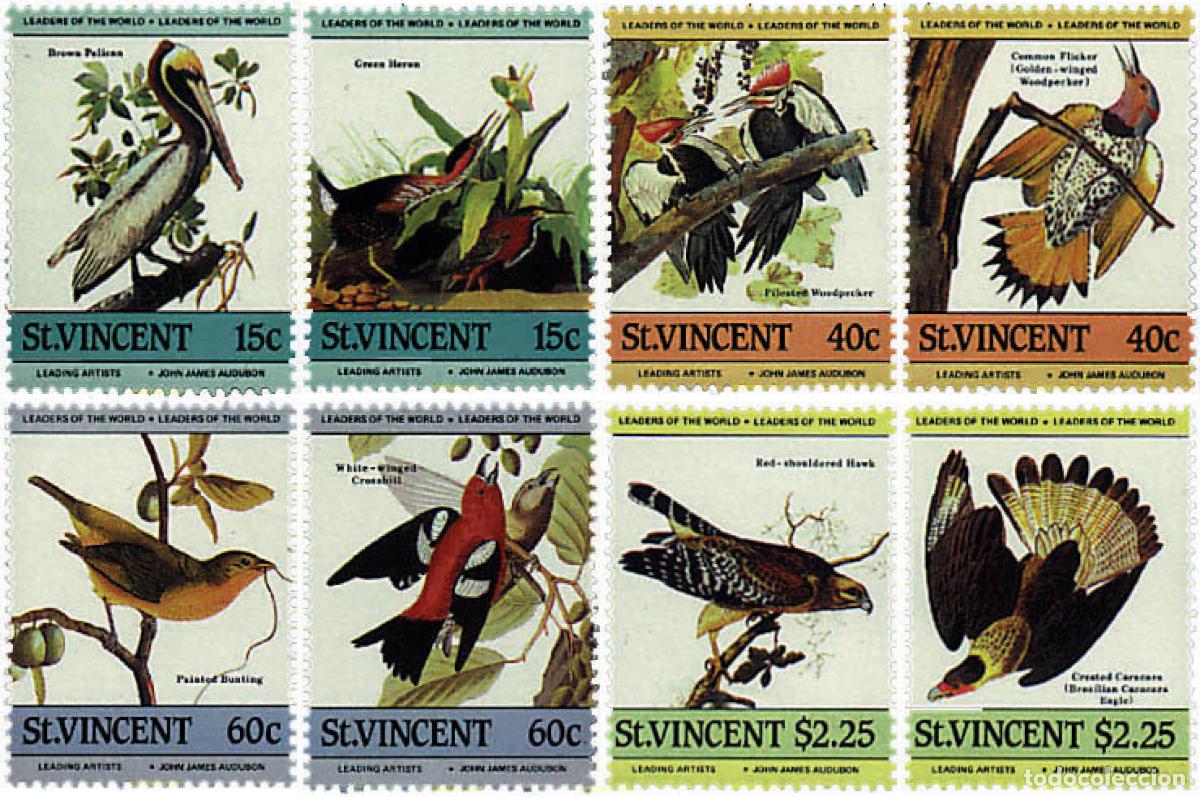 Sellos: 36961 MNH SAN VICENTE 1985 BICENTENARIO DEL NACIMIENTO DEL ORNITOLOGO J.J. AUDUBON