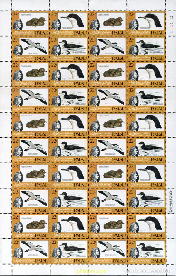 Sellos: 349348 MNH PALAU 1985 BICENTENARIO DEL NACIMIENTO DEL ORNITOLOGO J.J. AUDUBON