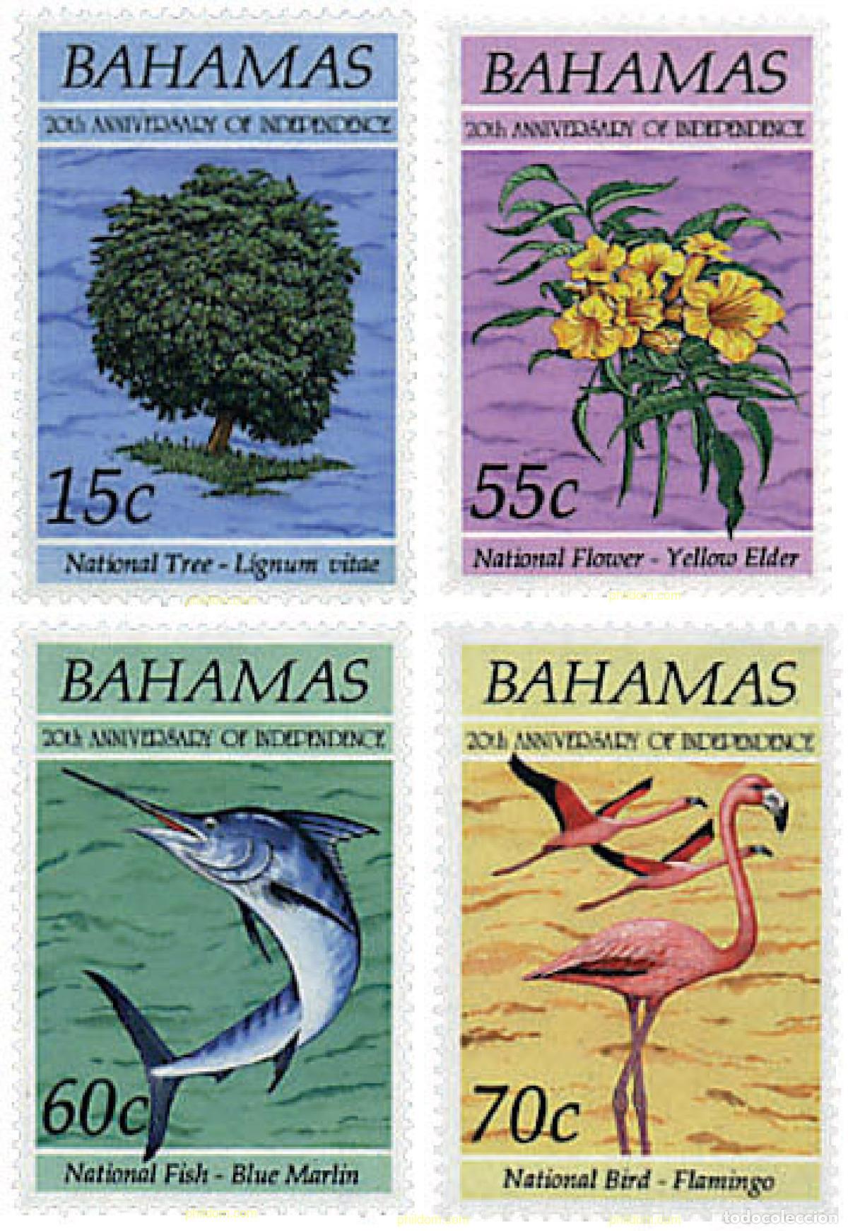 Sellos: 98483 MNH BAHAMAS 1993 20 ANIVERSARIO DE LA INDEPENDENCIA. SIMBOLOS NACIONALES