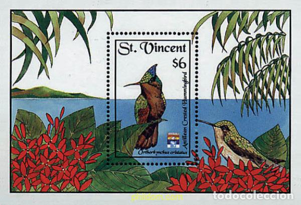 Sellos: 360197 MNH SAN VICENTE 1992 GENOVA 92. EXPOSICION FILATELICA INTERNACIONAL. AVES