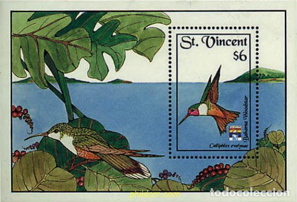 Sellos: 360345 MNH SAN VICENTE 1992 GENOVA 92. EXPOSICION FILATELICA INTERNACIONAL. AVES