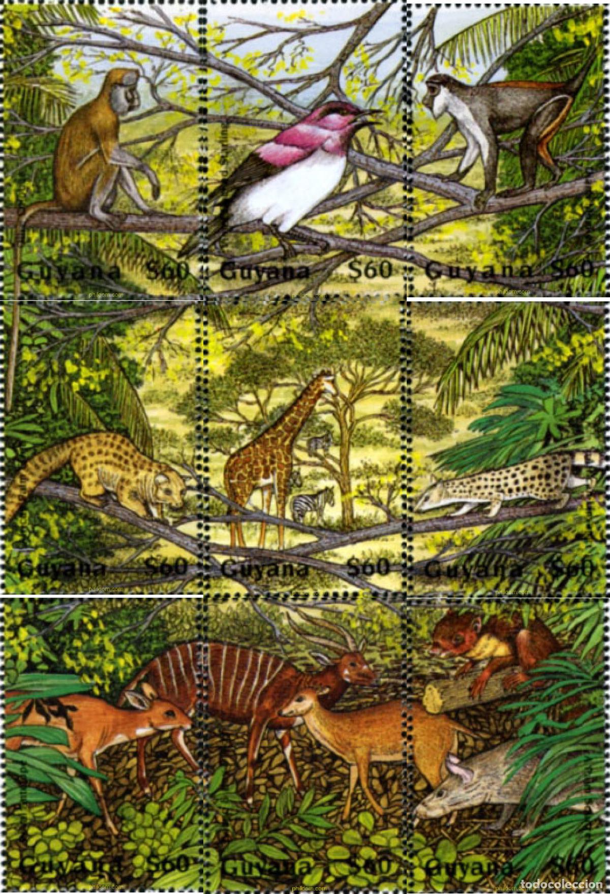 Sellos: 52579 MNH GUYANA 1995 FAUNA AFRICANA