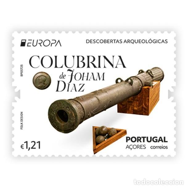 Sellos: Portugal ++ & Europa CEPT A&ccedil;ores, Descobertas Arqueologicas, Colubrina de Joham Diaz 2025 (38888)