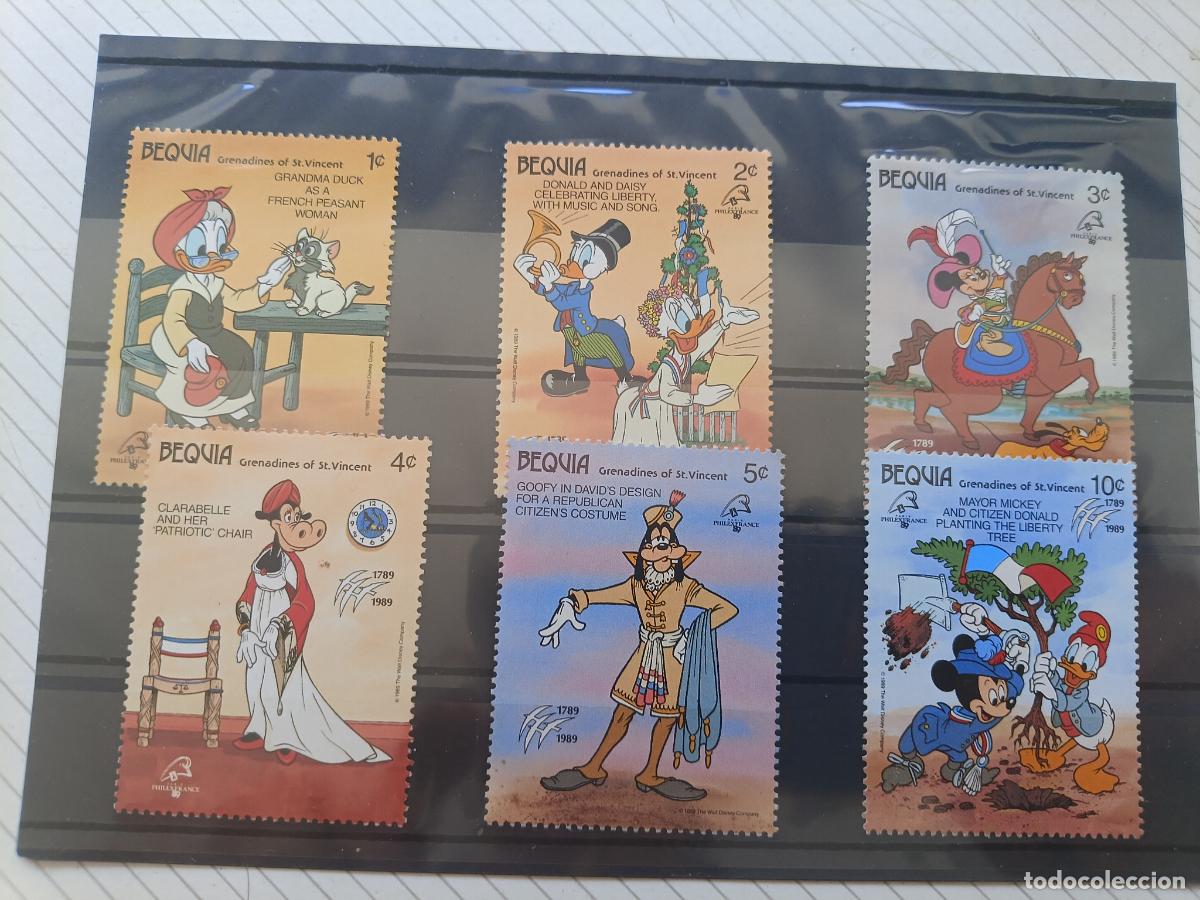 Sellos: Bequia, Disney. Lote de sellos nuevos