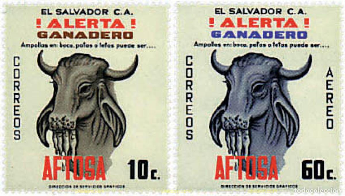 Sellos: 30091 MNH EL SALVADOR 1980 PROPAGANDA PARA LA ALIMENTACION DE LOS BOVIDOS.