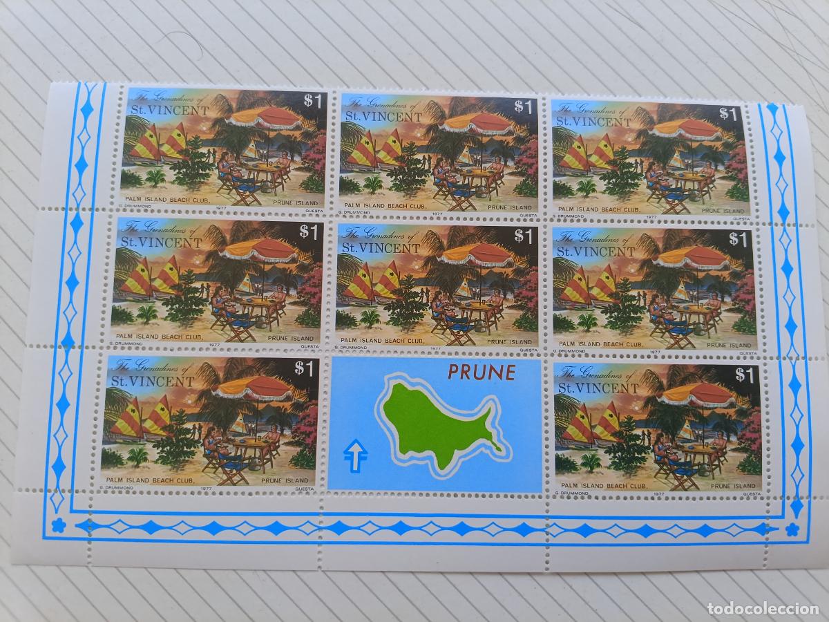 Briefmarken: St Vincent: sellos nuevos: Prune Island, bloque