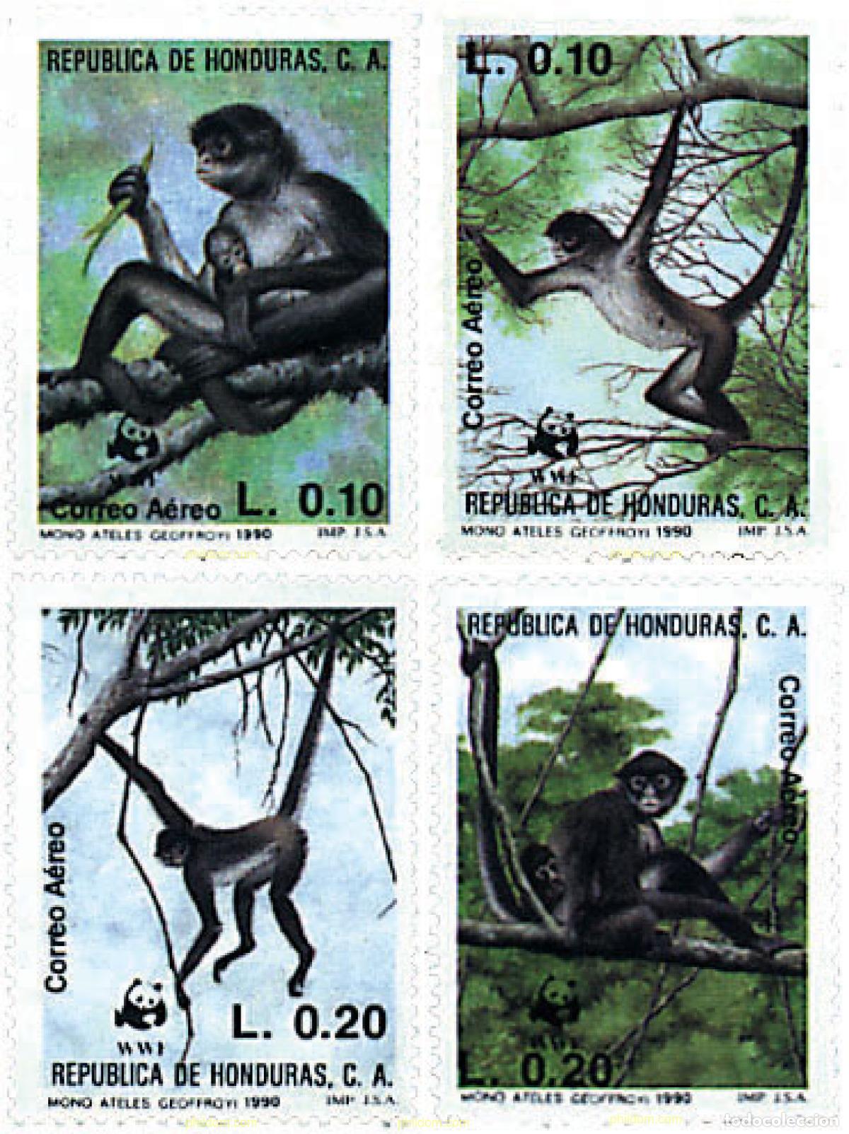 Sellos: 74085 MNH HONDURAS 1990 MONO ARA&Ntilde;A
