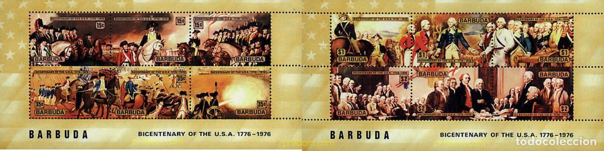 Sellos: 47078 MNH BARBUDA 1976 BICENTENARIO DE LA INDEPENDENCIA DE LOS ESTADOS UNIDOS