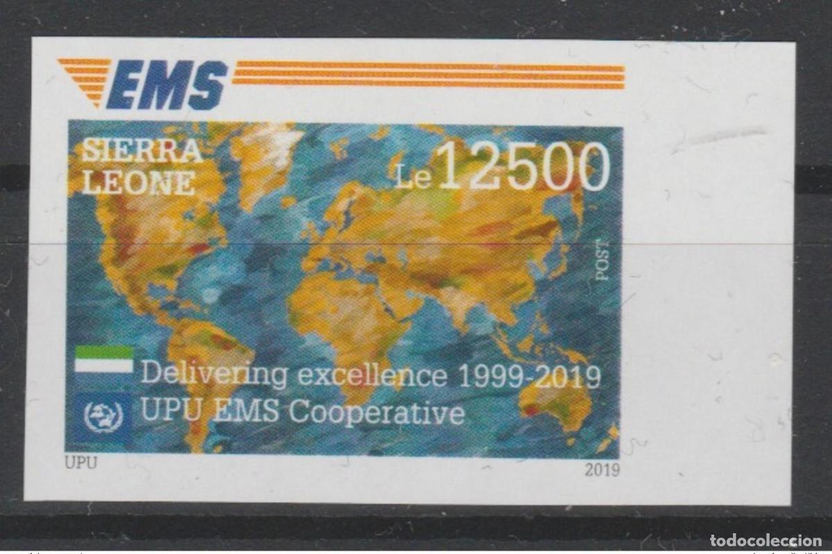 Sellos: Sierra Leona 2019 IMPERF ND Mi.? Edici&oacute;n conjunta del 20&ordm; aniversario EMS (UPU)
