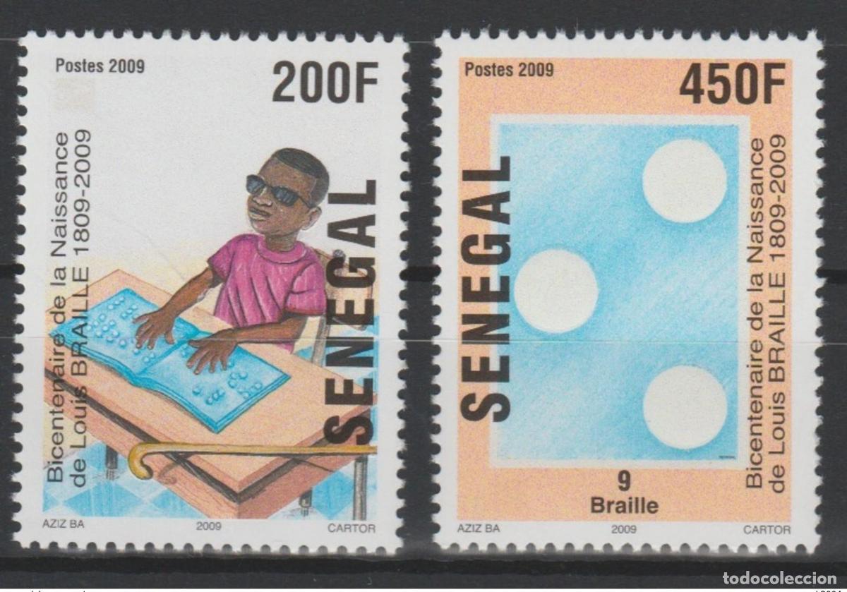 Sellos: Senegal 2009 Mi. 2146 - 2147 Persiana ciega Louis Braille
