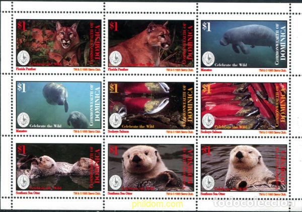 Sellos: 306901 MNH DOMINICA 1995 CENTENARIO DE LA ORGANIZACION SIERRA CLUB