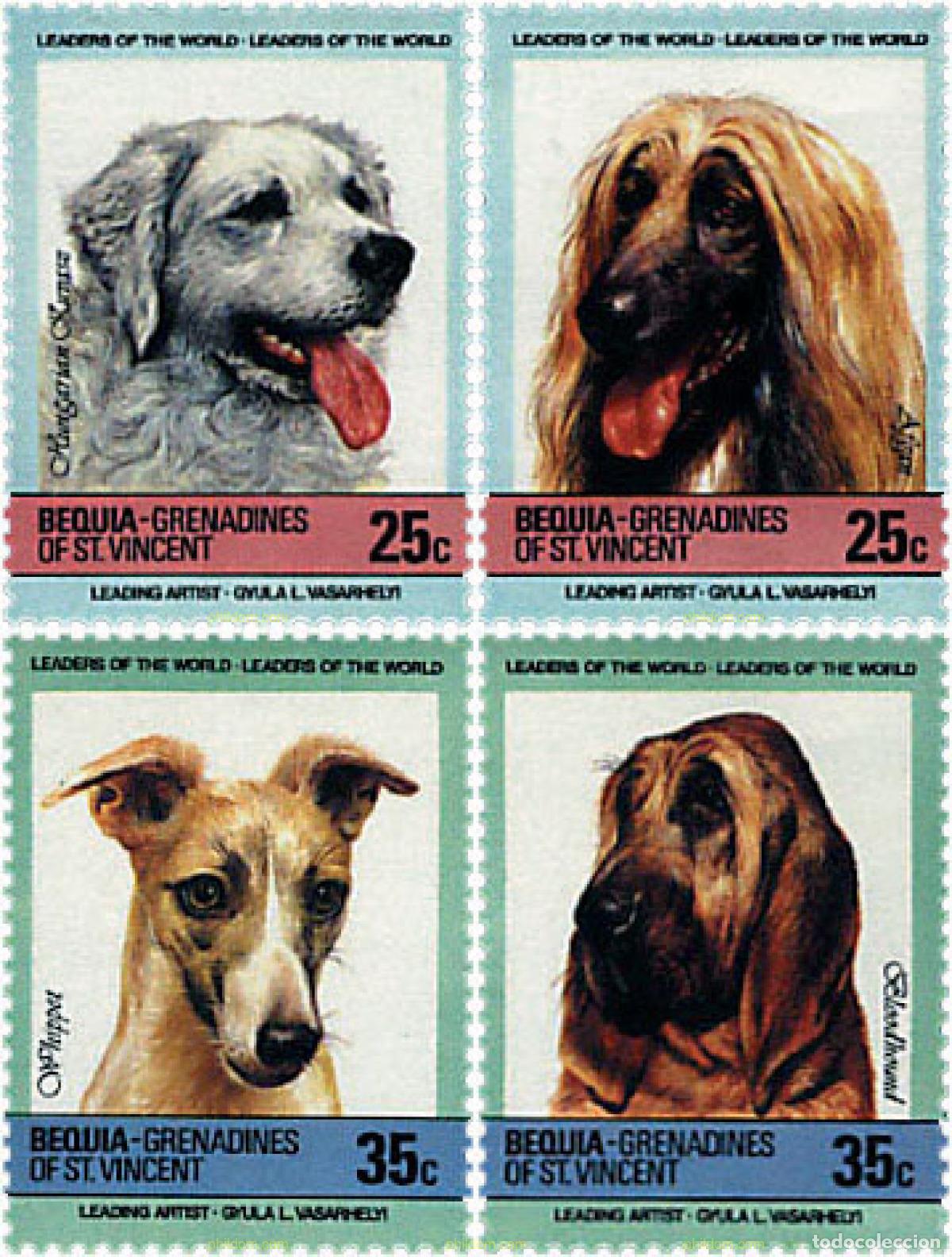 Sellos: 258278 MNH SAN VICENTE GRANADINAS. BEQUIA 1985 PERROS DE RAZA
