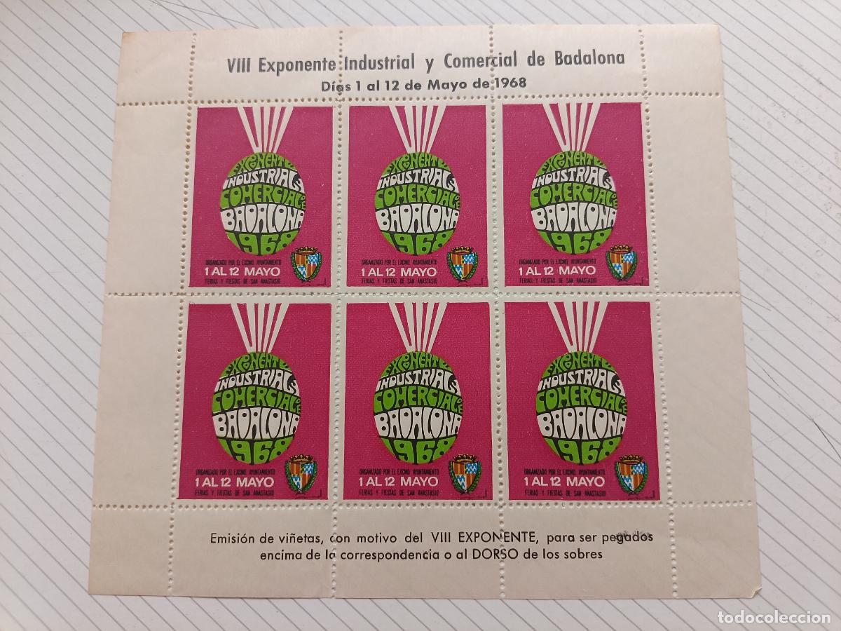 Sellos: Espa&ntilde;a Sello Feria Badalona a&ntilde;o 1968 lote 6 sellos vi&ntilde;etas