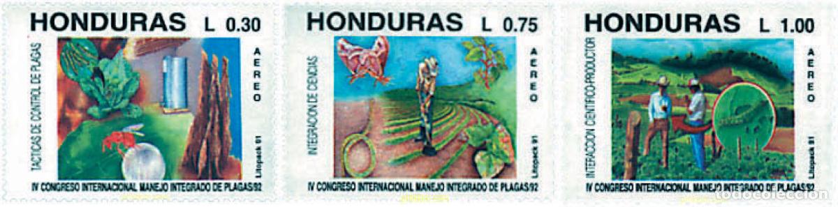 Sellos: 77421 MNH HONDURAS 1991 4 CONGRESO INTERNACIONAL SOBRE EL MANEJO DE PLAGAS