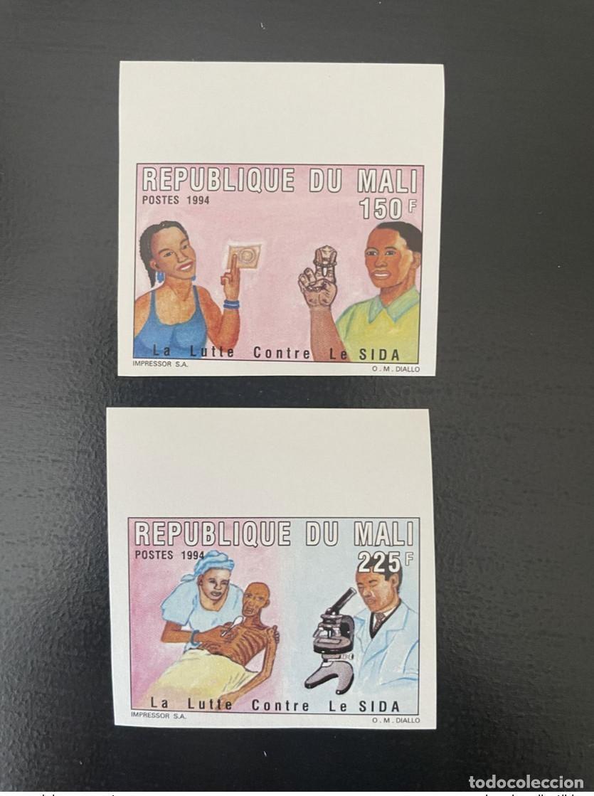 Sellos: Mali 1994 Mi. 1323 - 1324A ND Imperf Lucha contra la enfermedad del SIDA 2 val. 5 MNH**