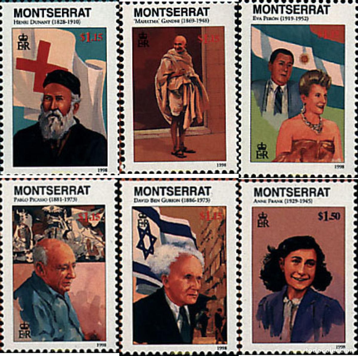 Sellos: 681804 MNH MONTSERRAT 1998 PERSONALIDADES DEL SIGLO XX