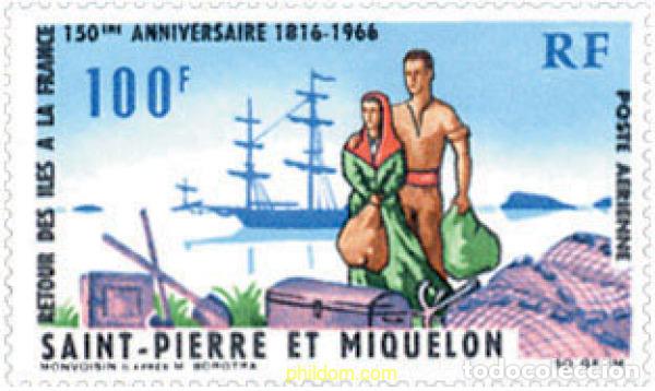 Sellos: 37831 MNH SAN PEDRO Y MIQUELON 1966 150 ANIVERSARIO DEL RETORNO DE LAS ISLAS A FRANCIA