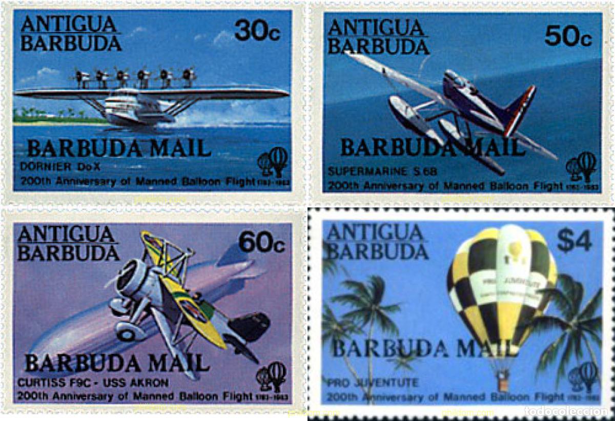 Stamps: 47203 MNH BARBUDA 1983 BICENTENARIO DE LA ASCENSION A LA ATMOSFERA