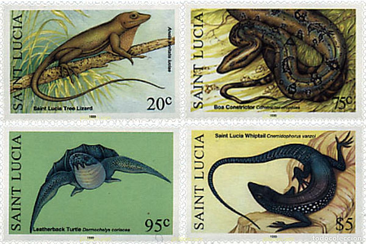 Francobolli: 39151 MNH SANTA LUCIA 1999 REPTILES