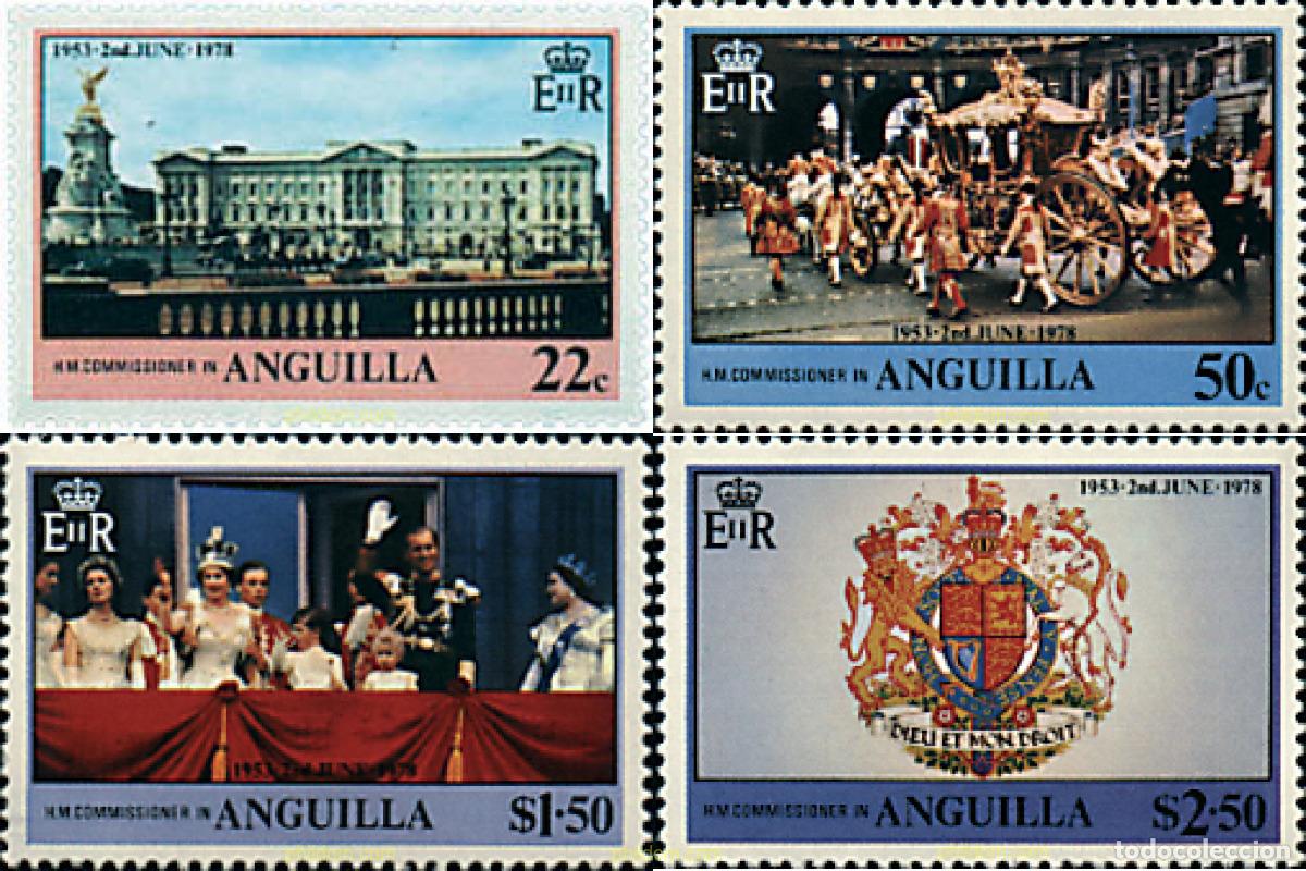 Sellos: 46653 MNH ANGUILLA 1978 25 ANIVERSARIO DE LA CORONACION DE ISABEL II