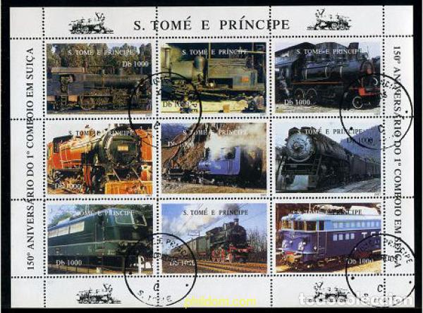 Briefmarken: 207926 USED SANTO TOME Y PRINCIPE 1997 150 ANIVERSARIO DEL FERROCARRIL SUIZO